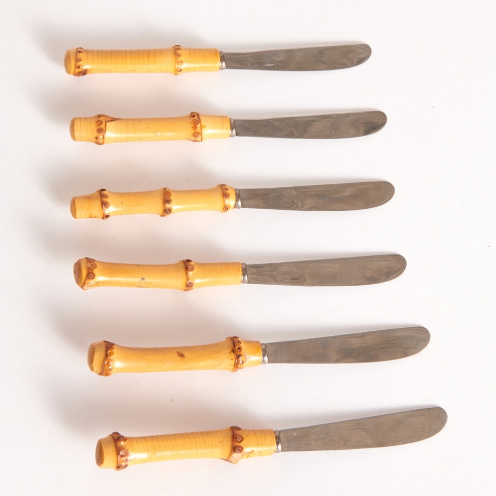 RARE FIND: 6 VINTAGE fruit knives Solingen rust-free in stand 50s / 60s